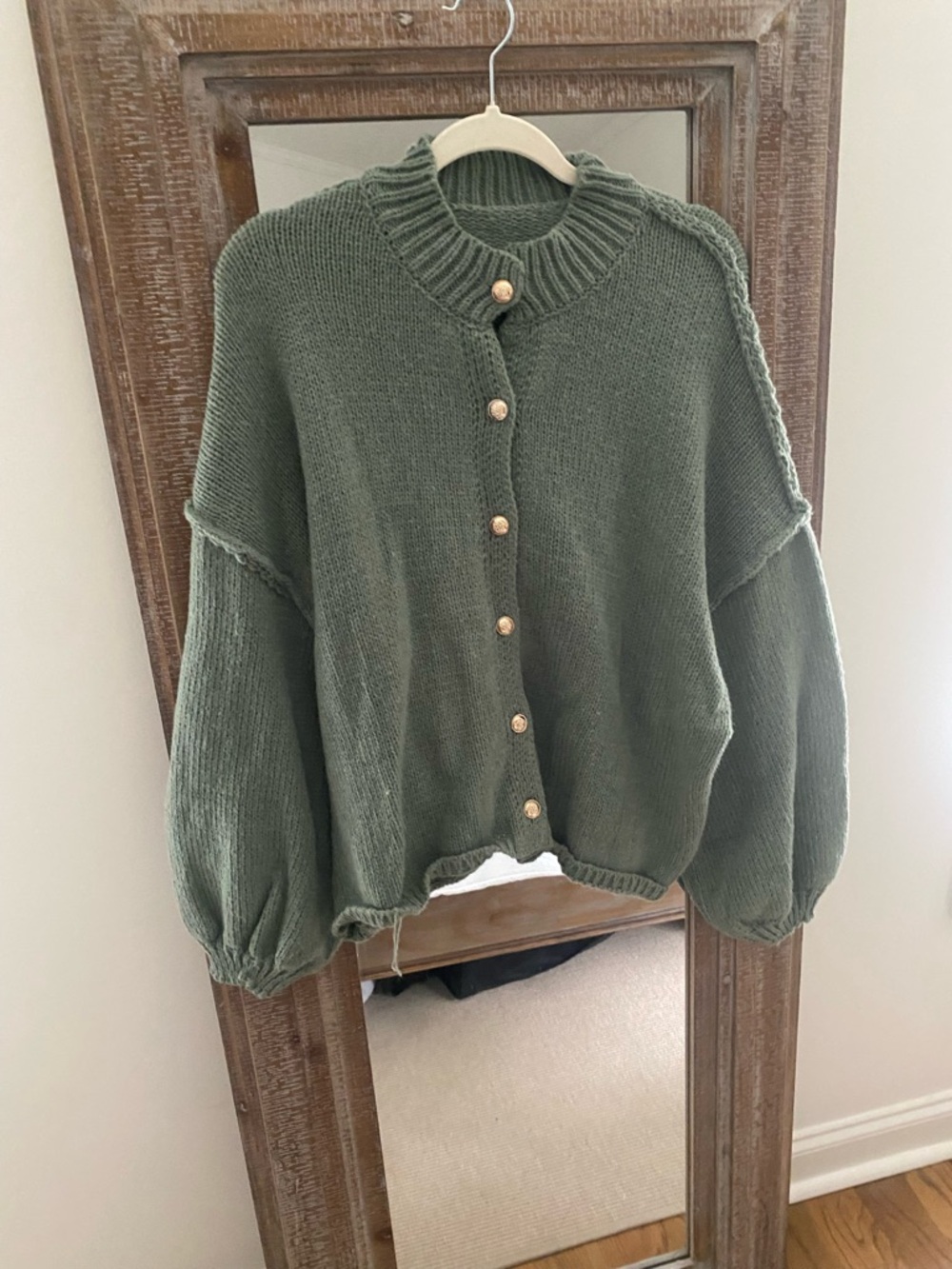 Teal Button-Front Women's Cardigan Sweater